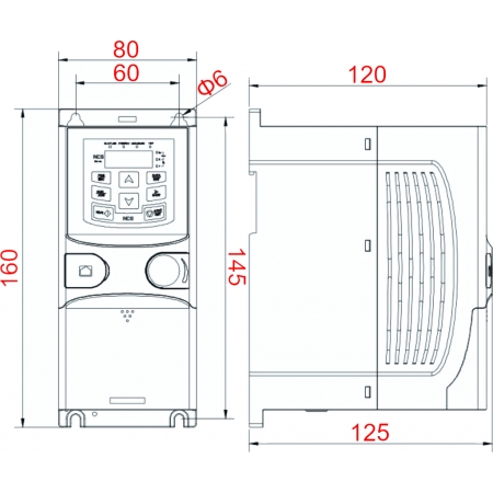 Falownik wektorowy, jednofazowy, 230V, 0,75kW