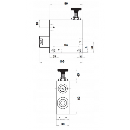 ZAWÓR HYDRAULICZNY REGULATOR PRZEPŁYWU 85 L/min VRFC3 1/2