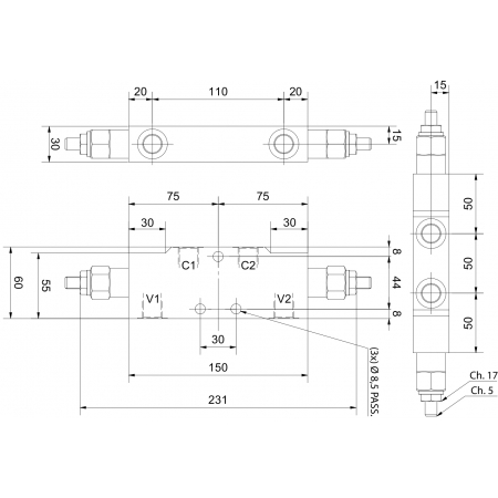 SIŁOWNIK LEWY SMT-2LS 80x45 SKOK 500 REGULOWANE UCHO AGREGAT UPRAWOWY