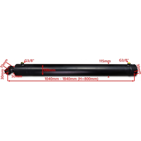 SIŁOWNIK HYDRAULICZNY SMT1G 100x50 SKOK 800 2-STR