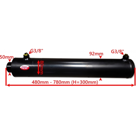 SIŁOWNIK CYLINDER HYDRAULICZNY SMTG 80x50 SKOK 300