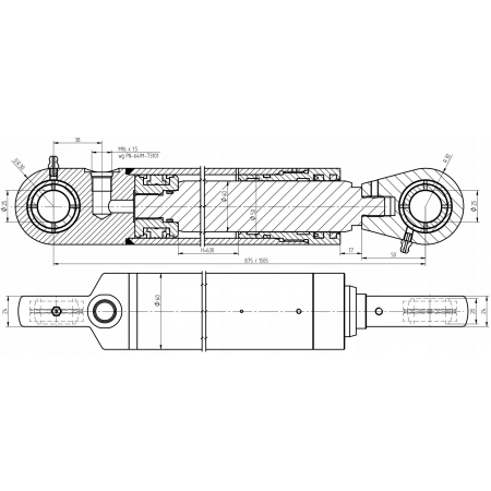 SIŁOWNIK HYDRAULICZNY TŁOK TUR POLSKI GWARANCJA 24M 630 Jednostronny