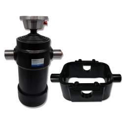 SIŁOWNIK HYDRAULICZNY CYLINDER WYWROTU SKOK 1250 mm 12T + KOŁYSKA
