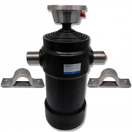 SIŁOWNIK HYDRAULICZNY PRZYCZEP 1250mm 12T WYWRÓT NA TYŁ + MOCOWANIA
