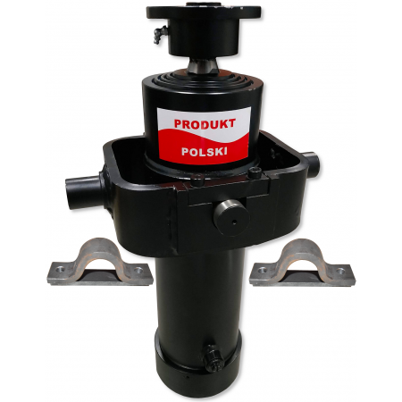 SIŁOWNIK HYDRAULICZNY PRZYCZEP 1600mm 12T WYWRÓT NA 3 STRONY + MOCOWANIA