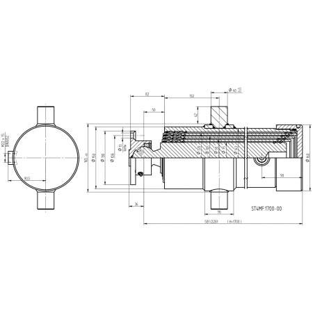 SIŁOWNIK HYDRAULICZNY PRZYCZEP 1700mm 12T WYWRÓT NA TYŁ + MOCOWANIA