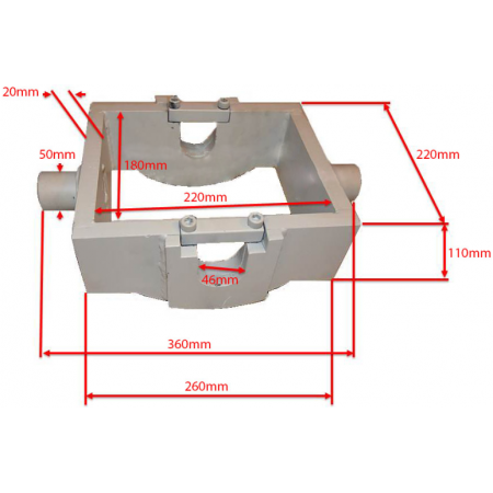 SIŁOWNIK HYDRAULICZNY PRZYCZEP 1850mm 14T WYWRÓT NA 3 STRONY + TULEJKI FI 50 mm