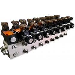 ROZDZIELACZ HYDRAULICZNY CETOP 8 SEKCYJNY 60L ELEKTRYCZNY 24V