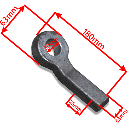 Ucho dyszla boczne  D35 FI 30